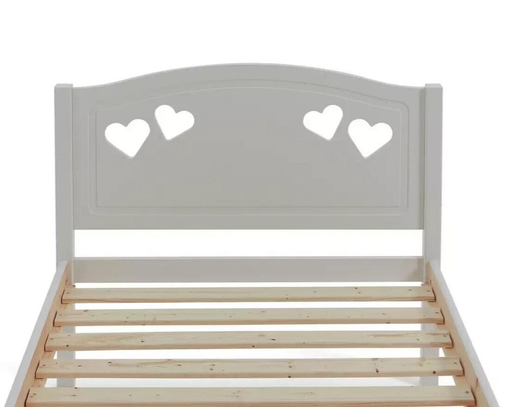 Mia Single Bed Frame - White With Memory Foam Mattress