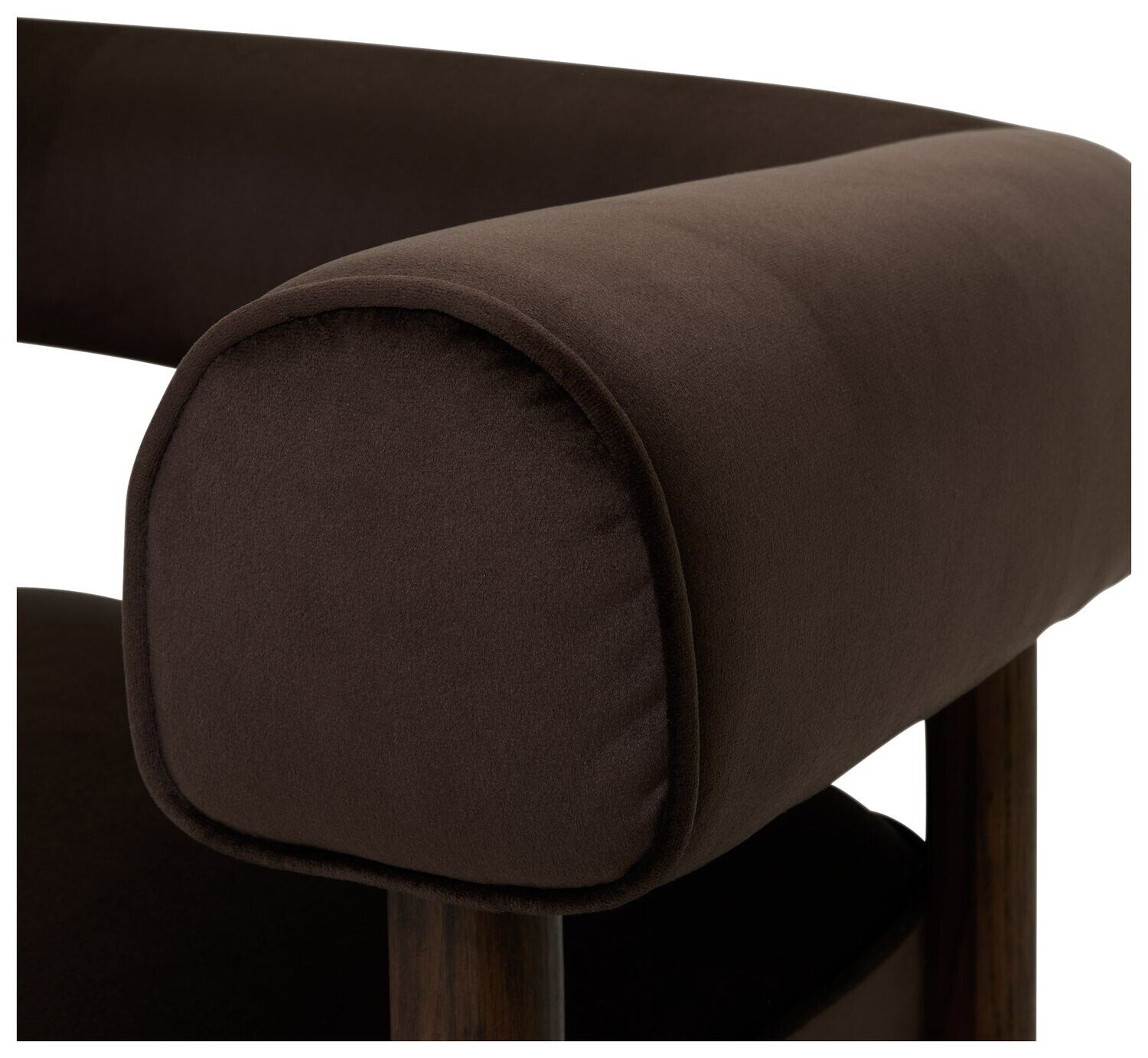 Elio Velvet Chair - Brown