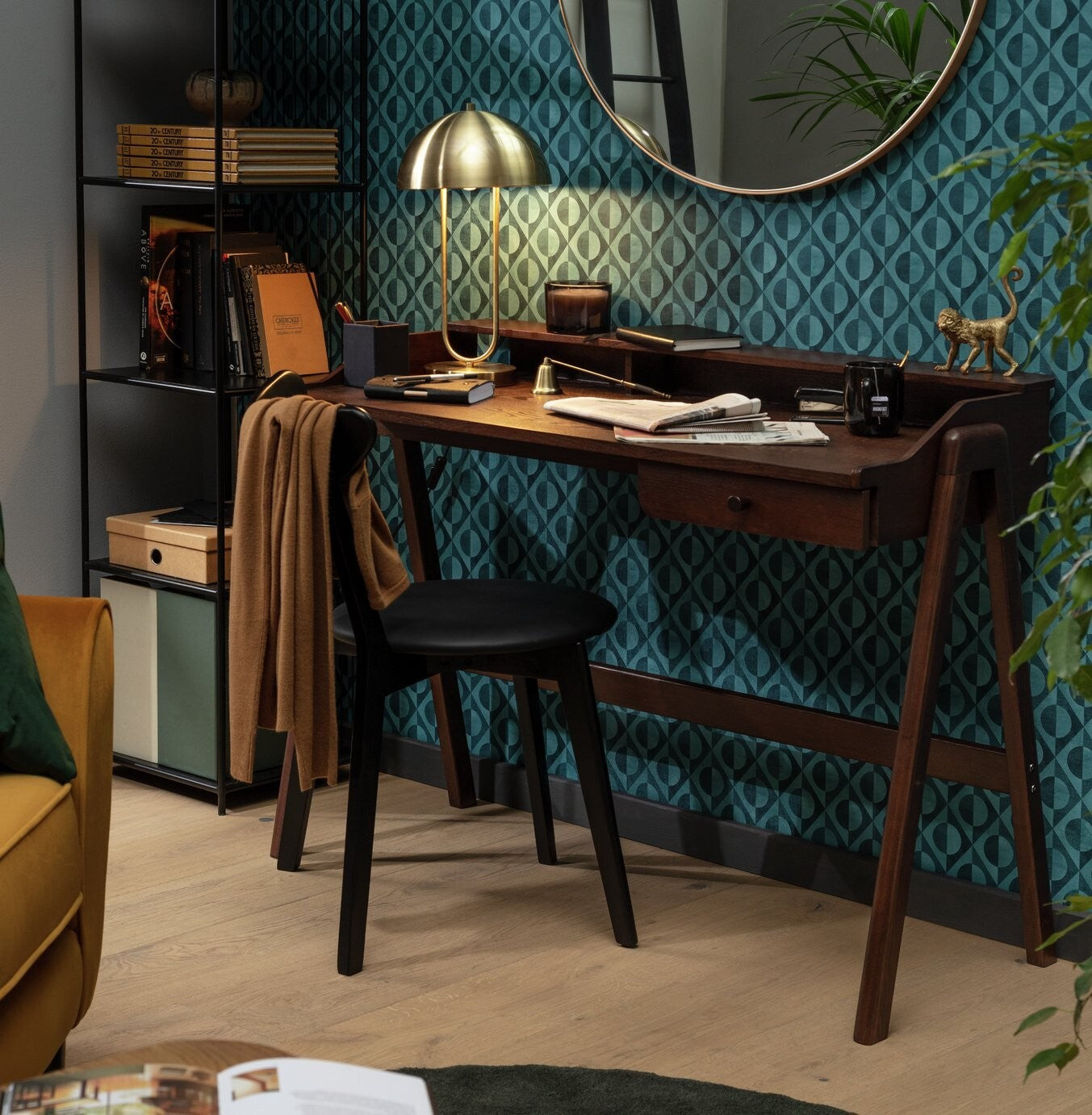 Habitat Ewell 1 Drawer Desk - Walnut