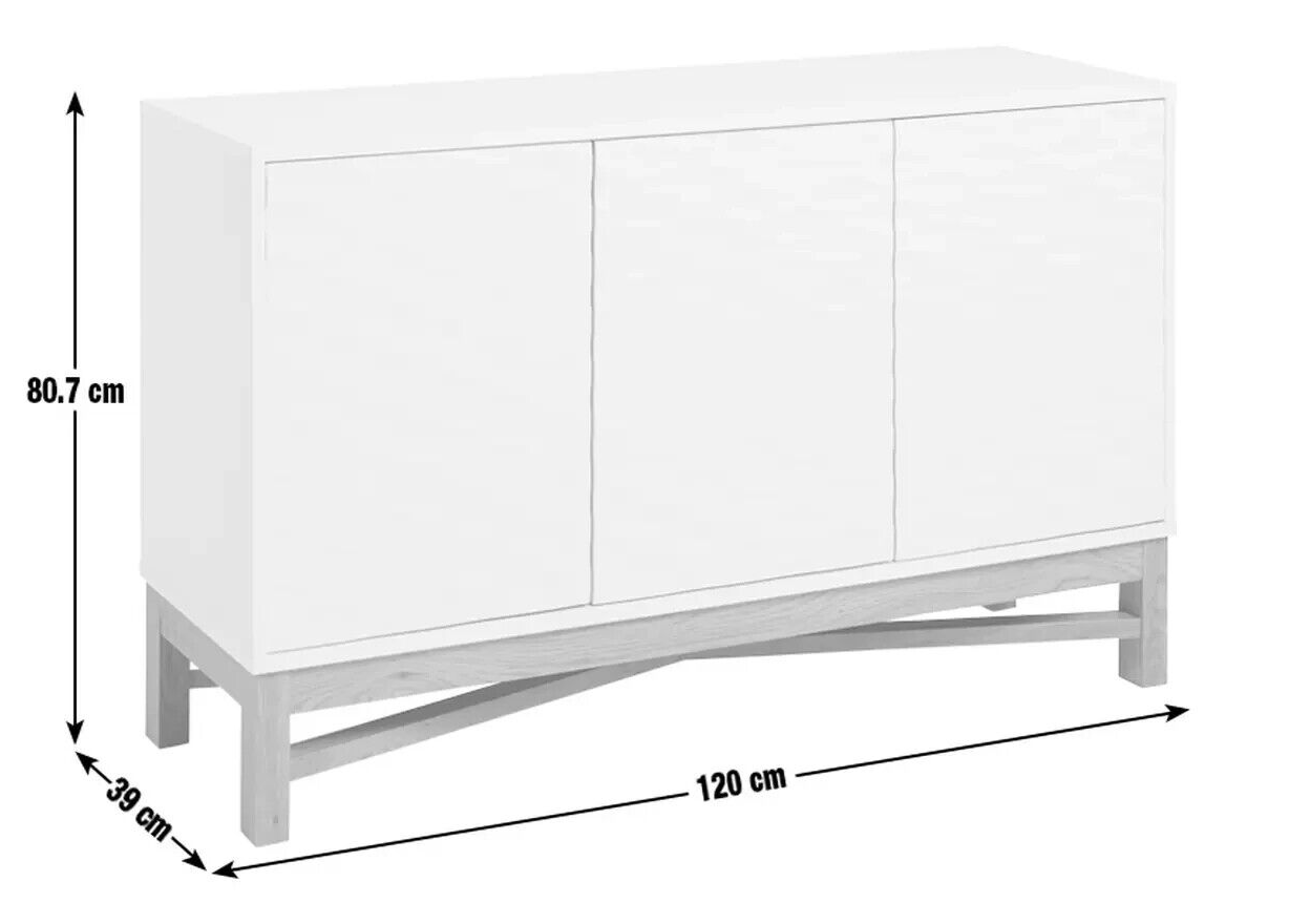 Habitat Zander Textured Large Sideboard - Grey