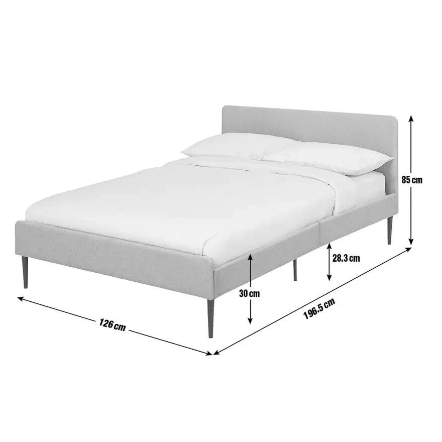 Kristopher Small Double Fabric Bed Frame - Grey