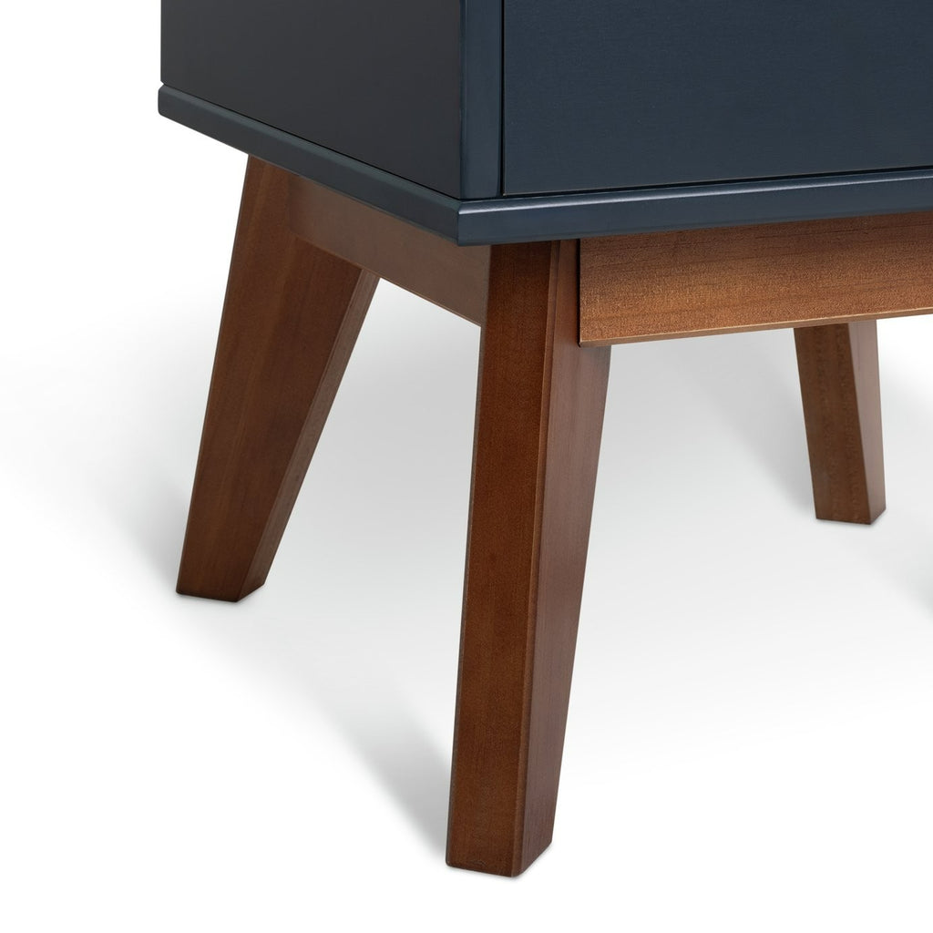 Pimlico 2 Drawer Bedside Table - Blue | Small storage nightstand