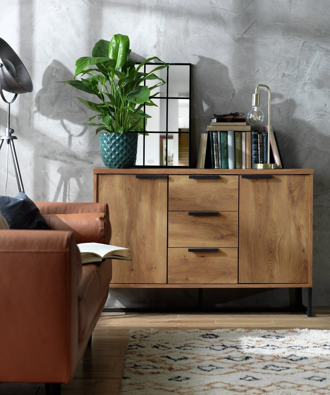 Habitat  2 Door 3 Drawer Sideboard - Oak Effect