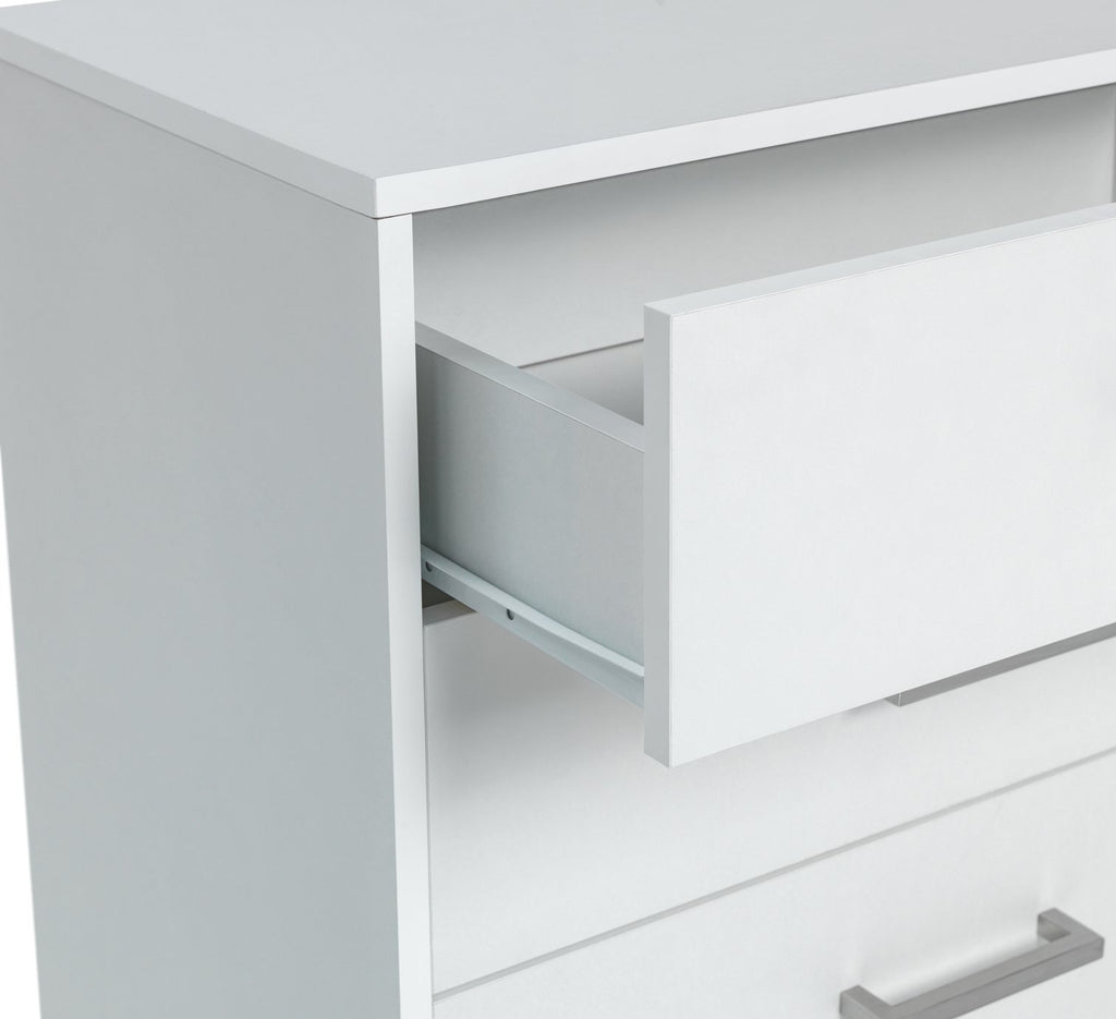 Home Oslo 5 Drawer Chest - White | Stylish Storage Furniture Bedroom Living Room