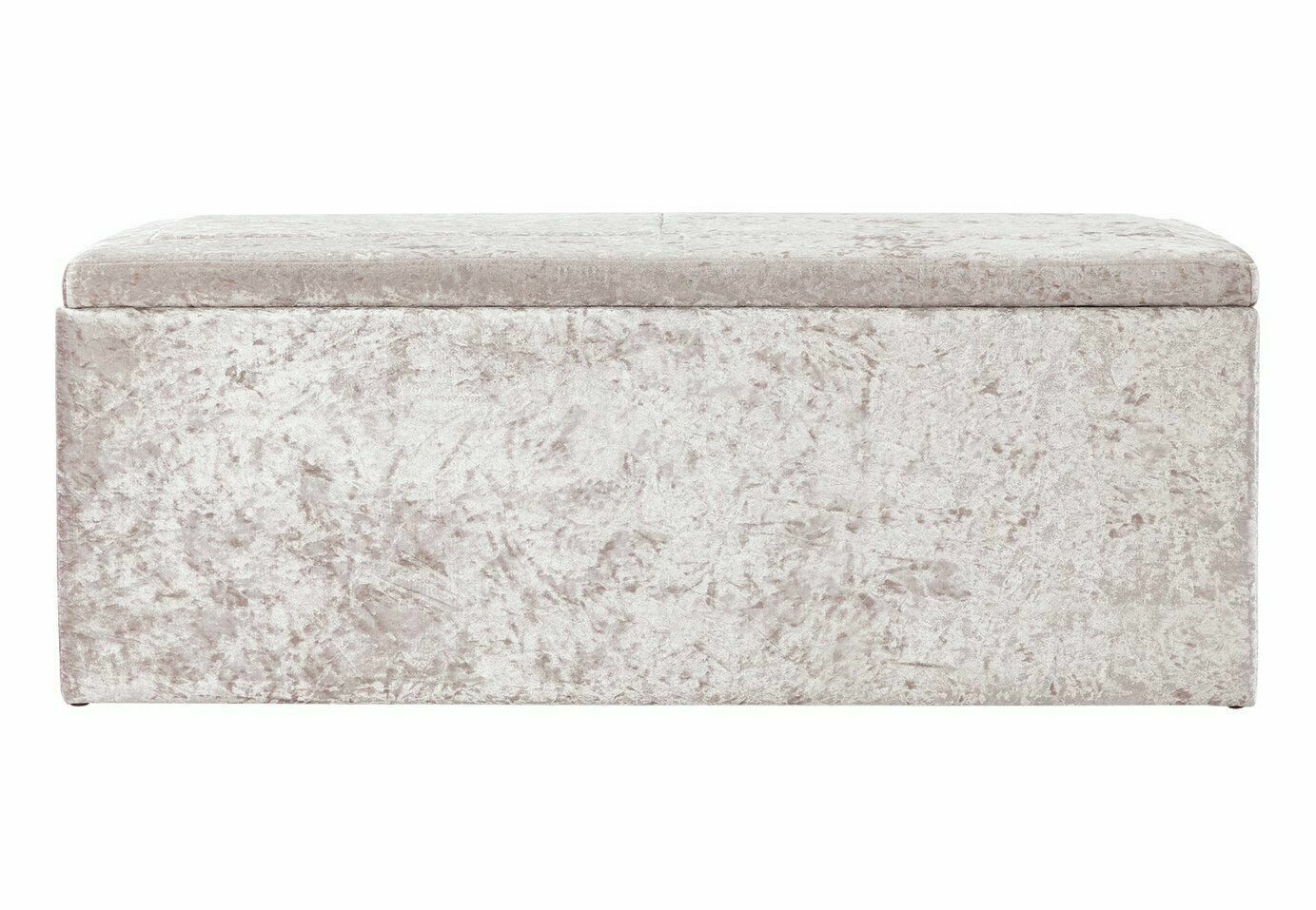 Home Kourtney Crushed Velvet Ottoman - Silver | Stylish Footstool Pouffe Living