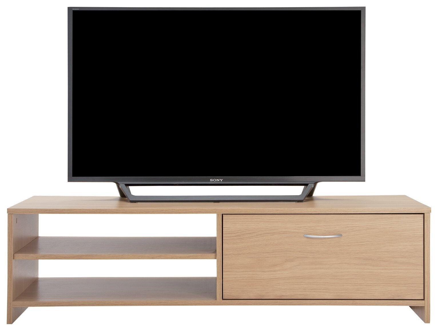 Squares 1 Drawer TV Unit Oak Effect | Compact Media Stand with Storage