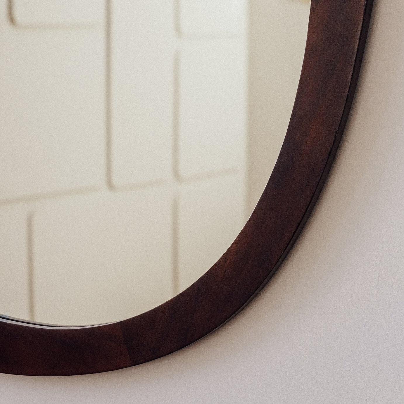 Mango Wood Irregular Wall Mirror - 120x100cm