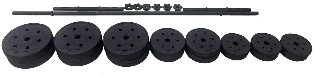 Opti Vinyl Dumbbell and Barbell Set - 50kg | Adjustable Dumbbells and Bar Set