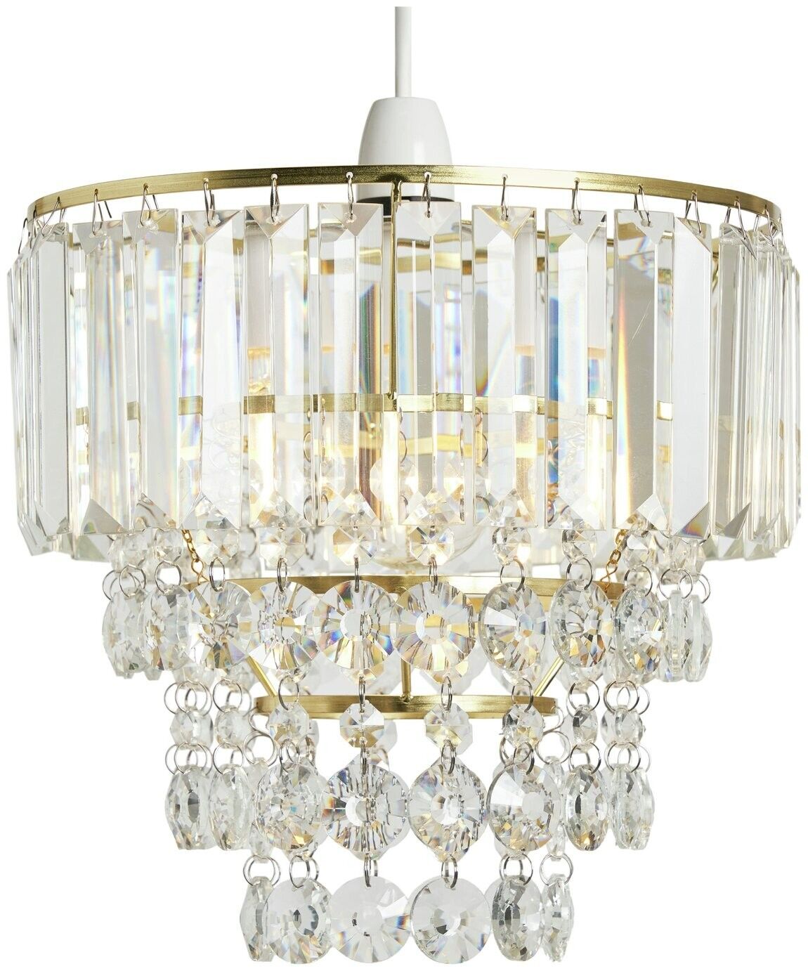 BHS Monroe Glass Easy Fit Pendant Light - Brass