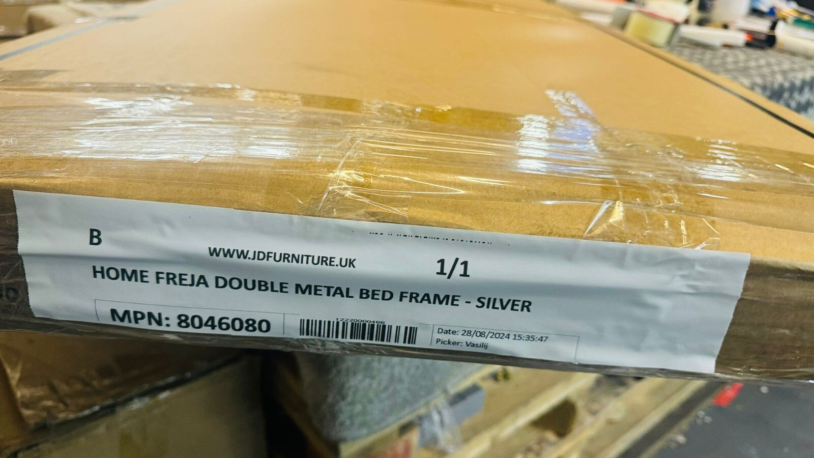 Freja Double Metal Bed Frame - Silver ( B Grade 13946 )