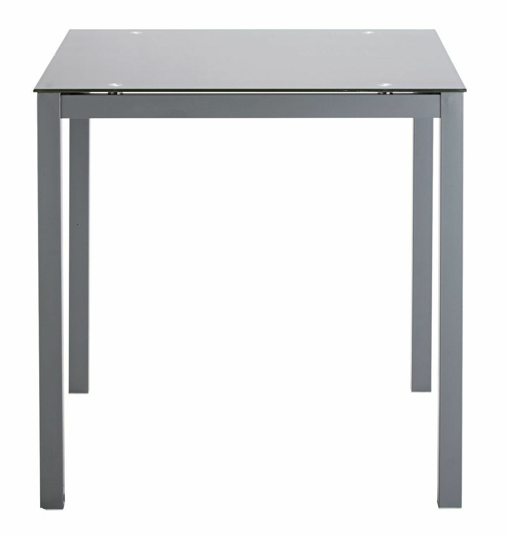 Lido Glass Dining Table & 2 Grey Chairs|Modern Dining Set Kitchen or Living Room