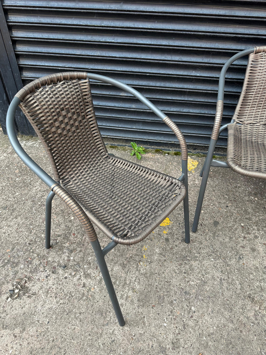 Wicker Garden Set - Bench and 2 Chairs - Brown