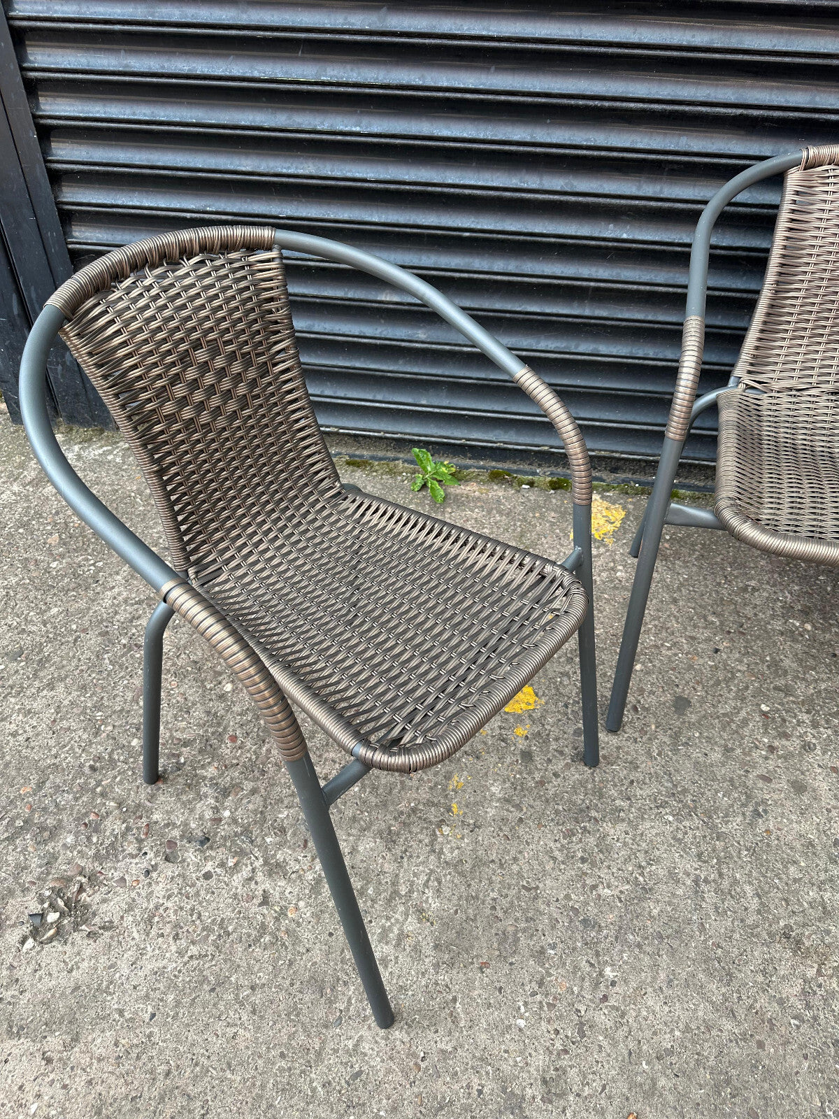 Wicker Garden Set - Bench and 2 Chairs - Brown