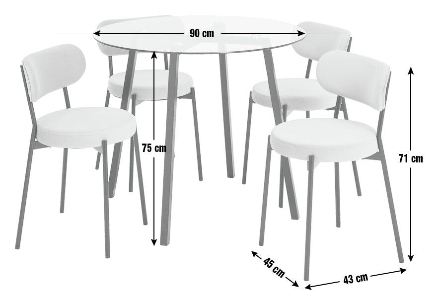 Home Fyra Black Dining Table & 4 Black Chairs