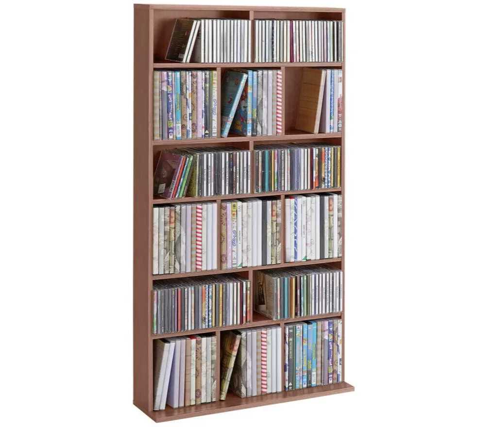 Wide CD and DVD Unit - Oak Effect