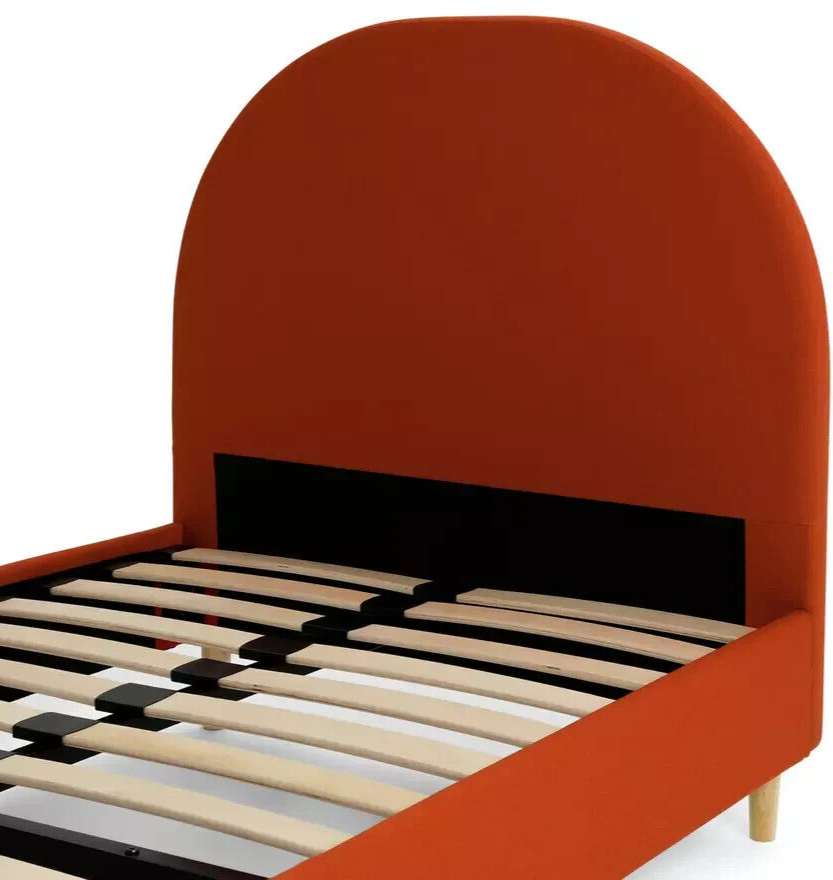 Olivia Single Bed Frame Orange | Wooden Sturdy Furniture Kids Teen with Mattress