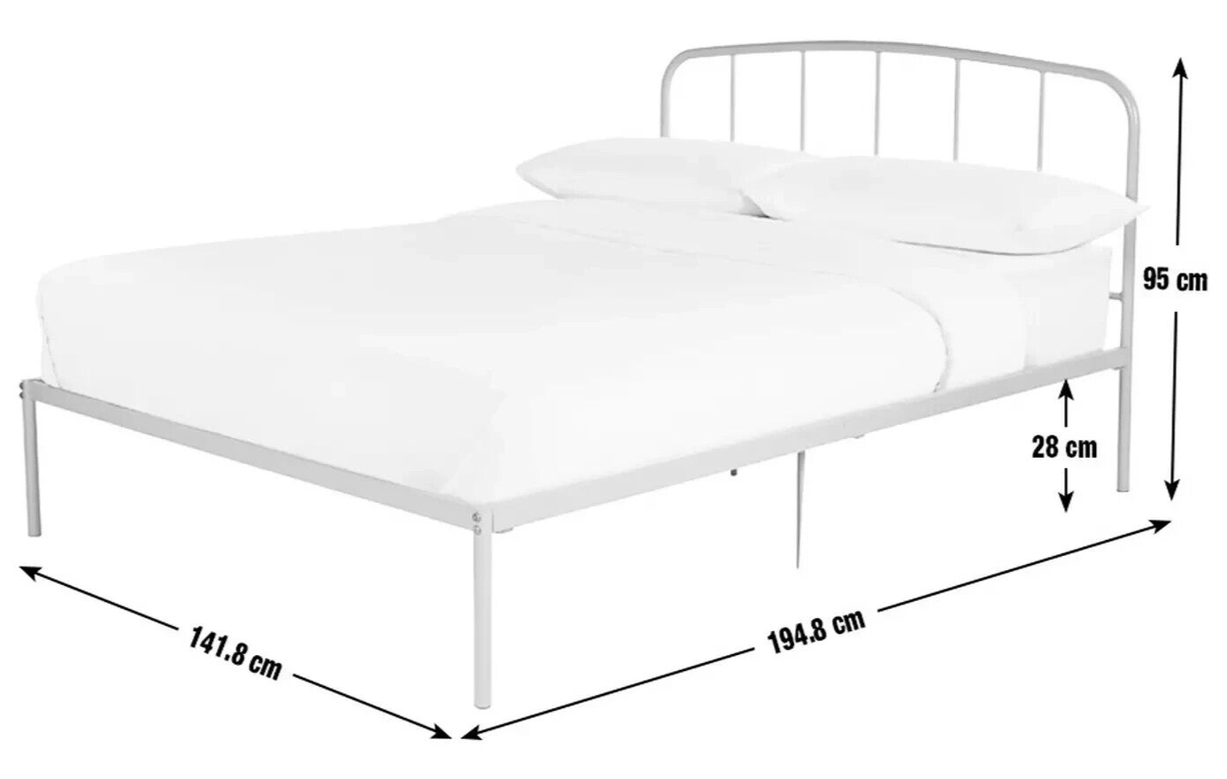 Freja Double Metal Bed Frame - Blue