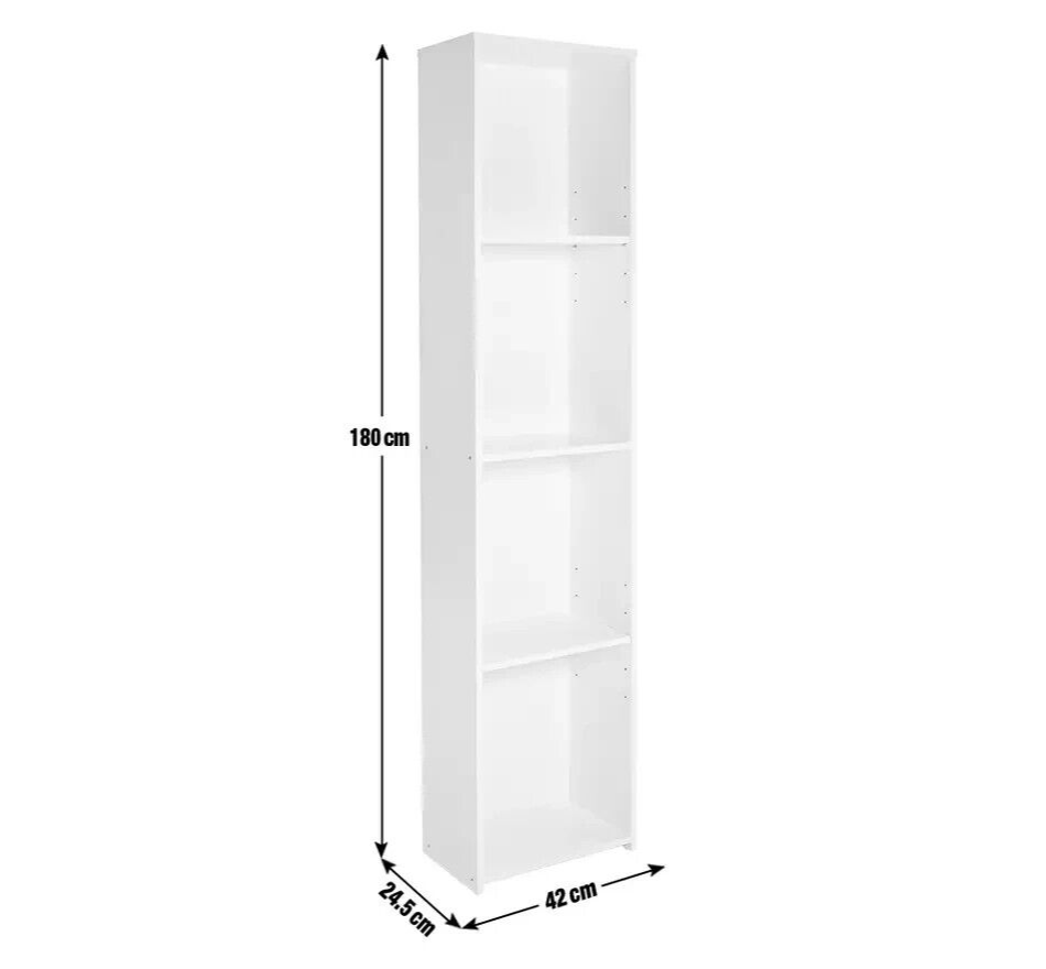 Malibu Narrow Wood Effect Bookcase - Black