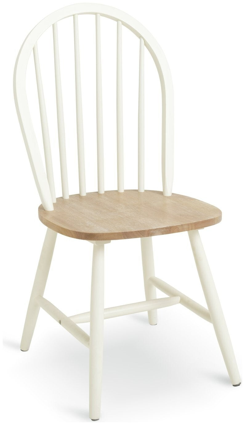 Burford Pair of Solid Wood Dining Chairs - White