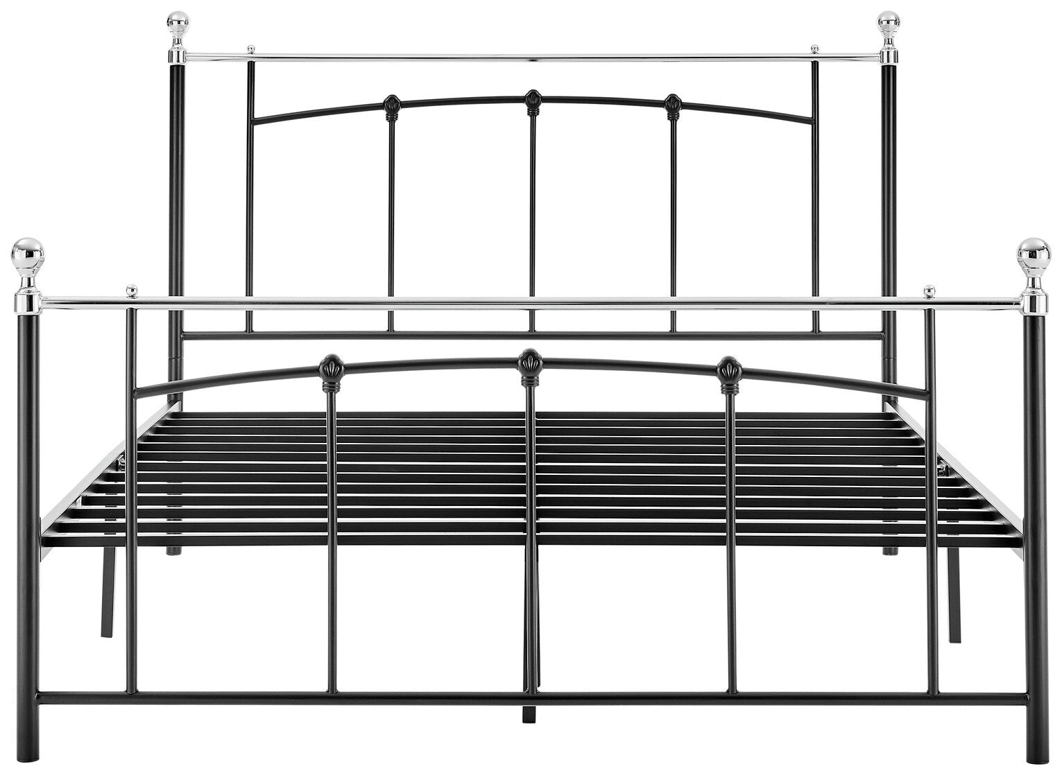 Yani Small Double Metal Bed Frame - Black | Classic Curved Design
