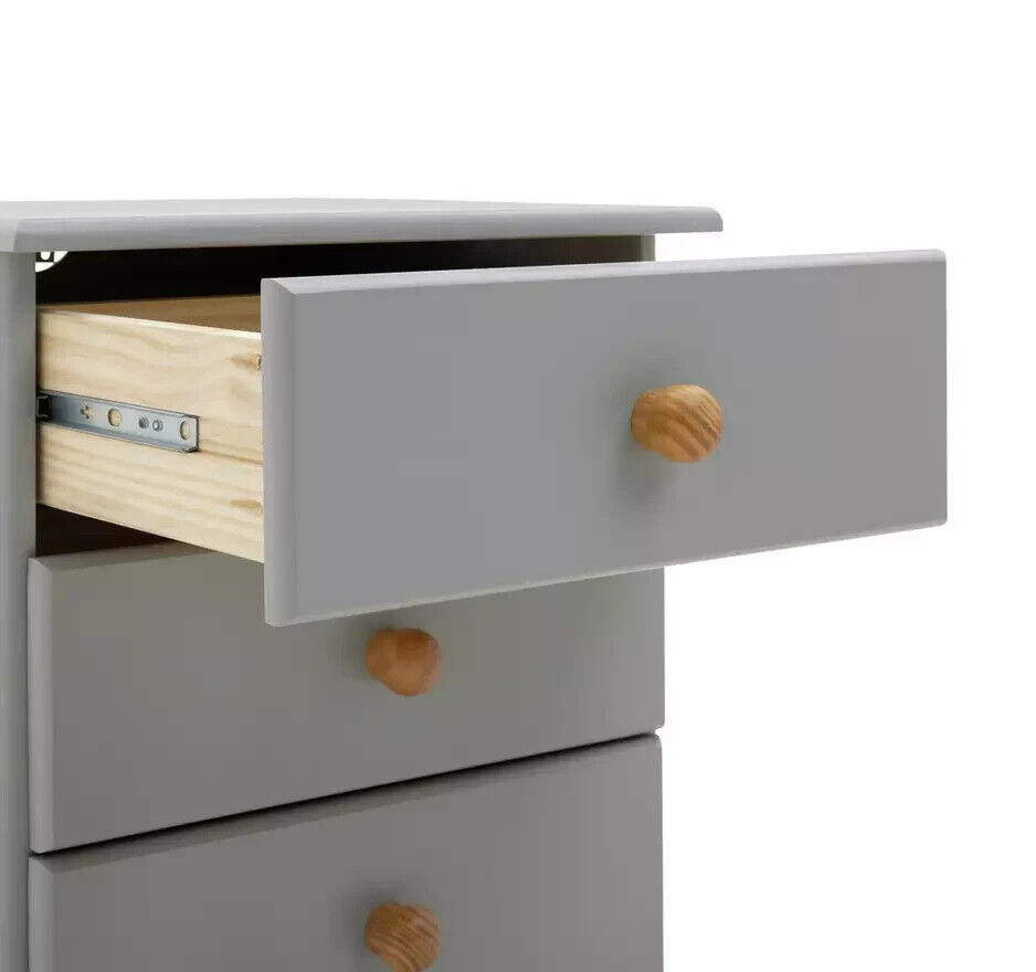 Nordic 3 Drawer Bedside Table - Grey