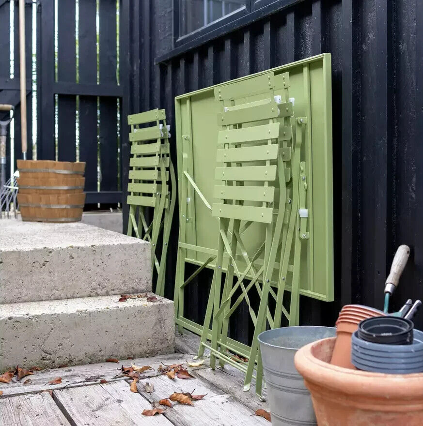 Habitat Eve 4 Seater Folding Metal Patio Set - Light Green (B Grade 16025-16022)