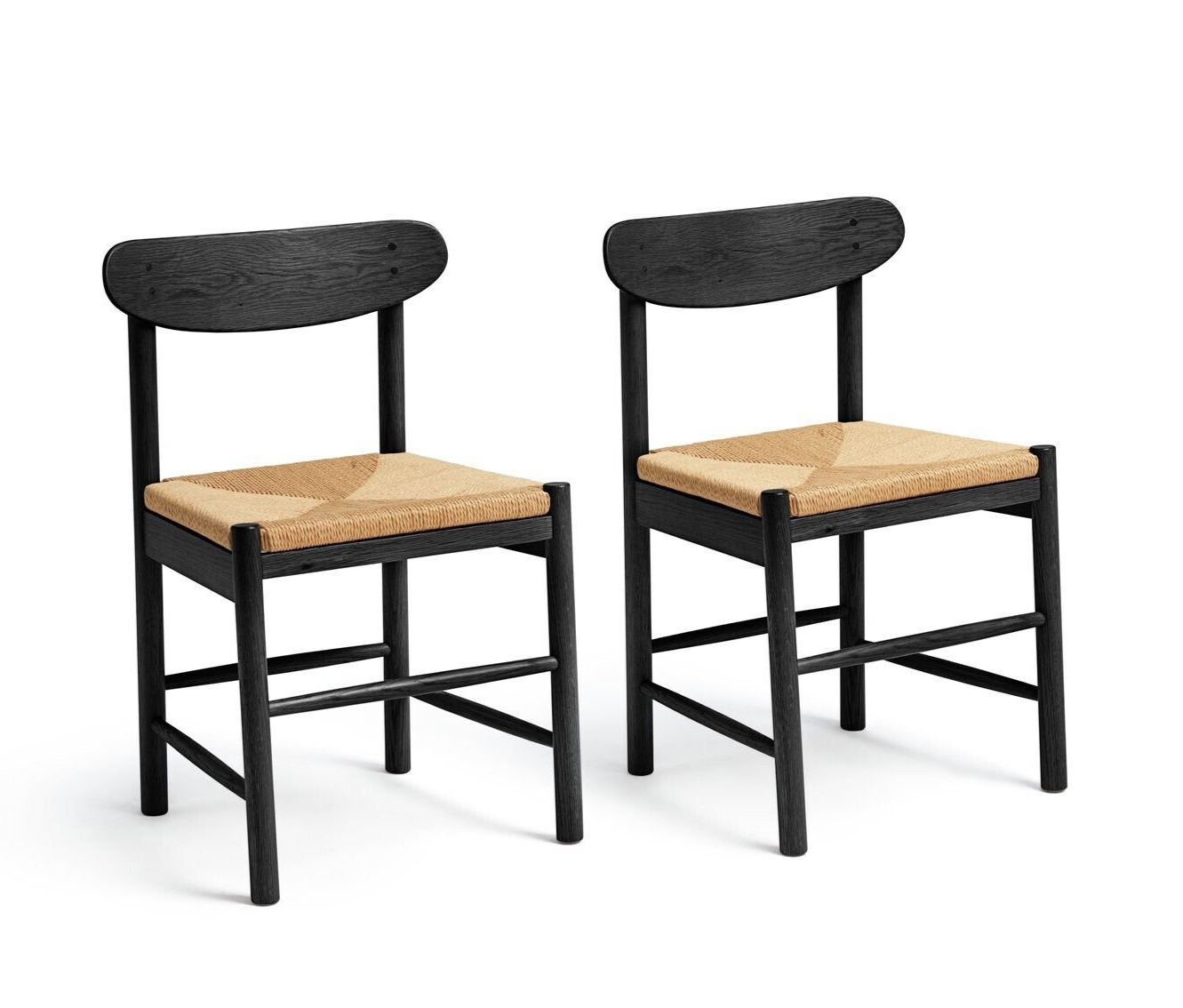 Habitat Hanna Pair of Wood Dining Chairs - Black