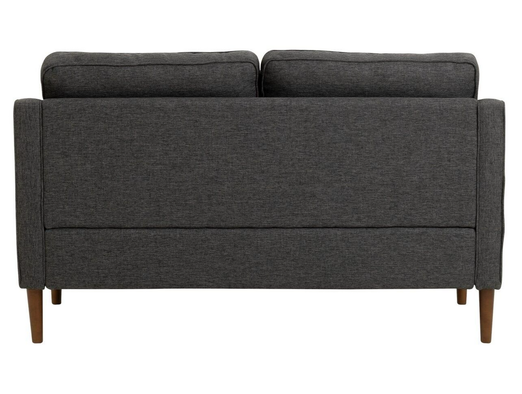 Home Knox Fabric 2 Seater Sofa Charcoal | Compact Living Room Couch Armchair