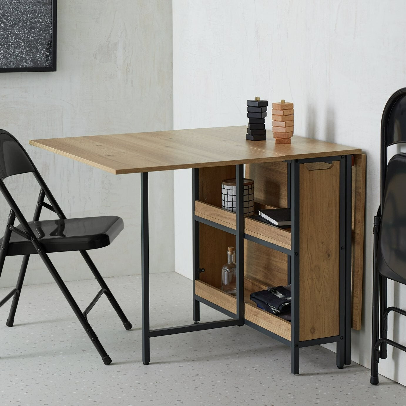 Loft Living Folding 4-6 Seater Dining Table - Oak