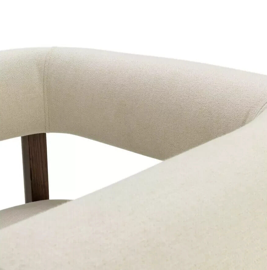 Habitat Elio Fabric Curved Armchair - Natural
