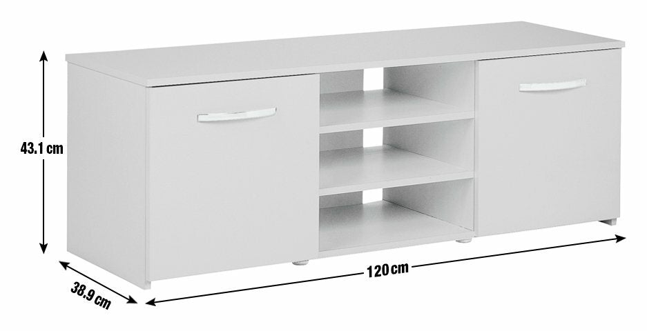 Habitat Home Hayward 2 Door Small TV Unit - Black Gloss | Entertainment Storage