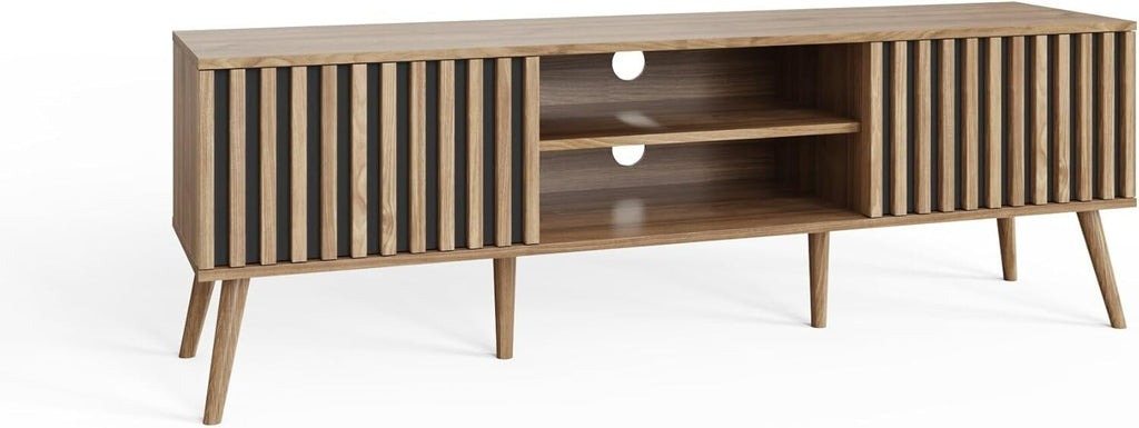 GFW Louvered 2 Door TV Unit - Oak