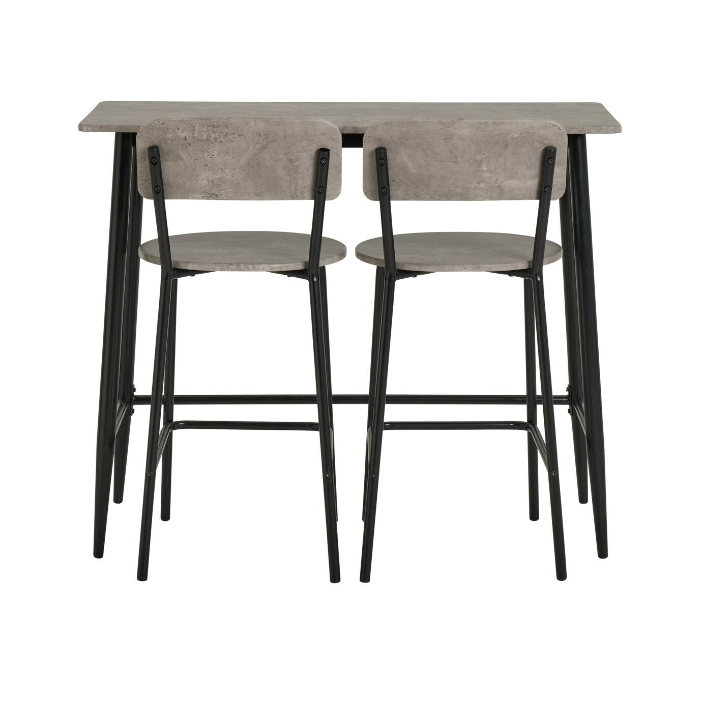 Home Crowe Grey Dining Table & 2 Grey Stools