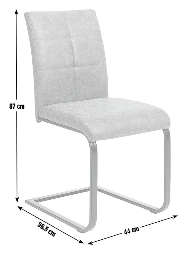 Bronson Pair of Faux Leather Dining Chairs- Brown